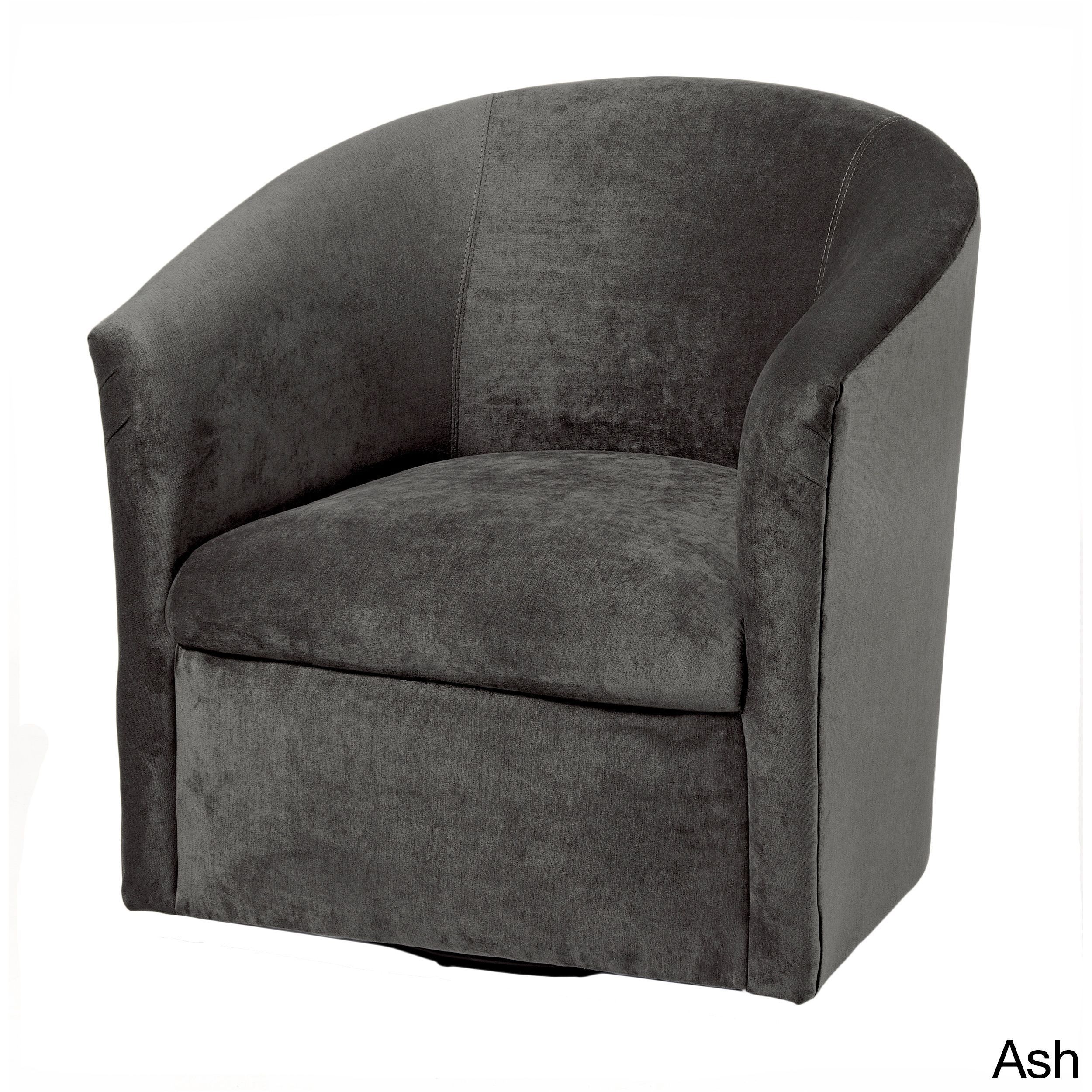 Greyson Living Ellery Microfiber Swivel Accent Chairs (ash Grey Throughout Umber Grey Swivel Accent Chairs (Photo 3 of 25)