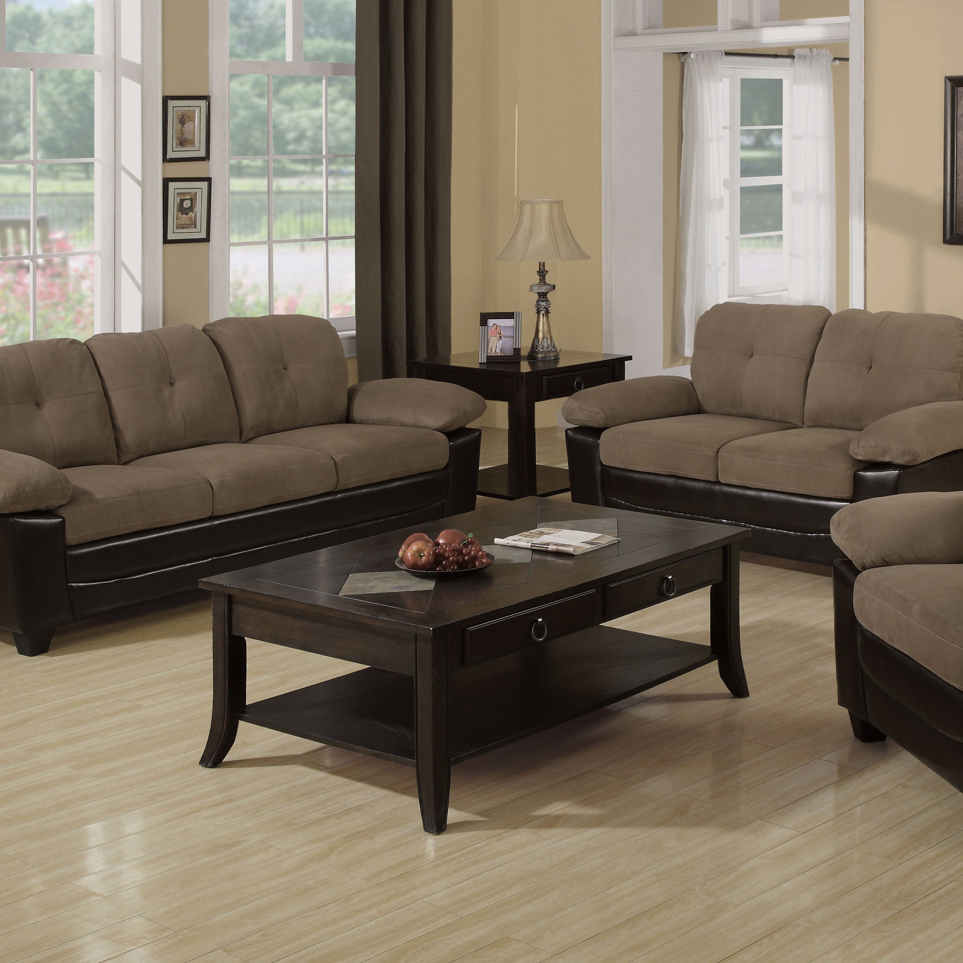 Have To Have It. Kiara Microfiber Sofa With Loveseat And Chair Inside Kiara Sofa Chairs (Photo 5 of 25)