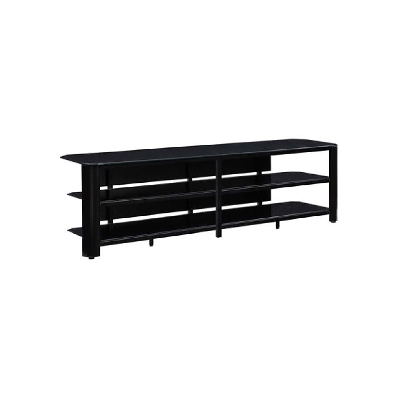 Innovex Oxford Series 75 Inch Flat Screen Tv Stand Black Glass Tpt73g29 Intended For Most Current Oxford 60 Inch Tv Stands (Photo 11 of 25)