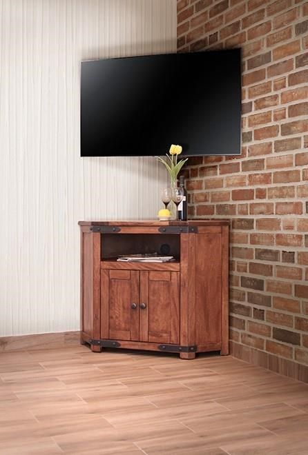 International Furniture Direct Parota Ifd866corn 2 Door Corner Tv Regarding Well Known Unique Corner Tv Stands (Photo 19 of 25)