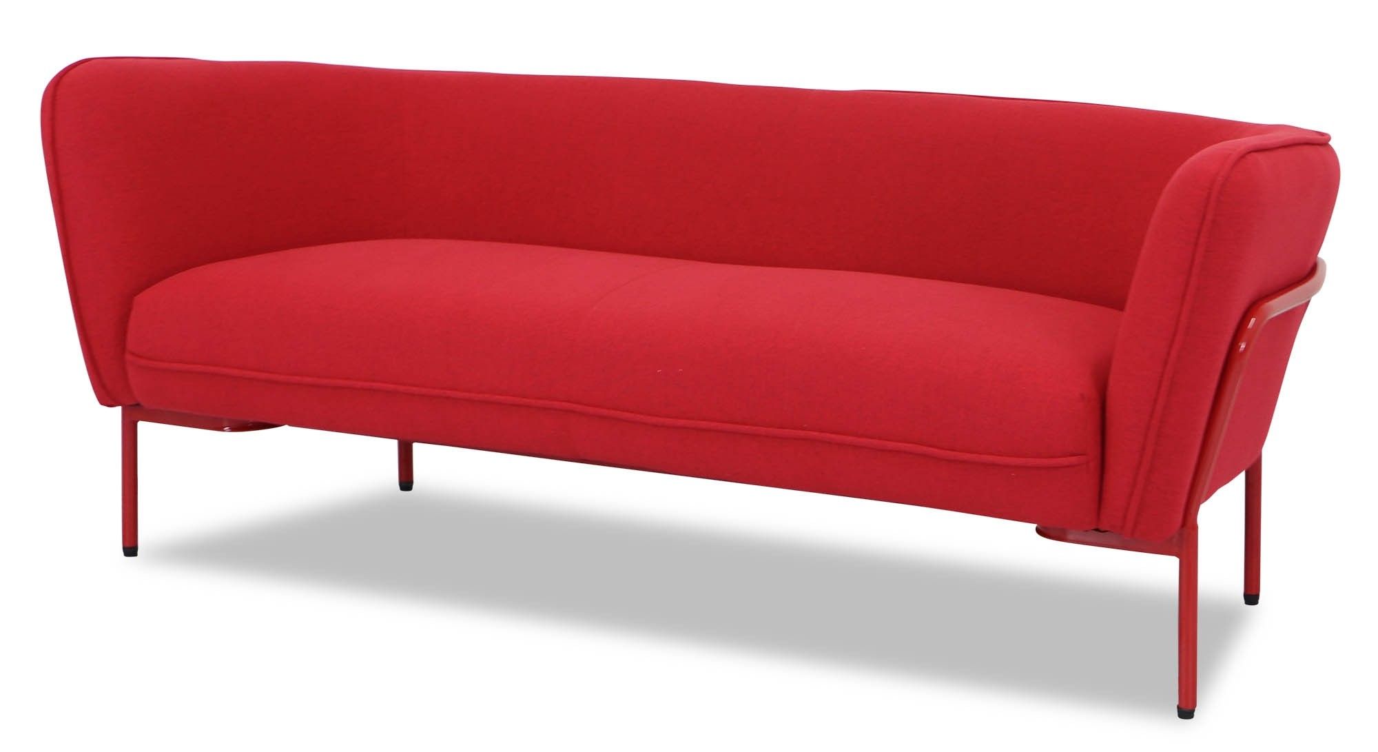 Karen Sofa In Ruby Red With Red Iron Stand | Furniture & Home Décor Within Karen Sofa Chairs (Photo 19 of 25)