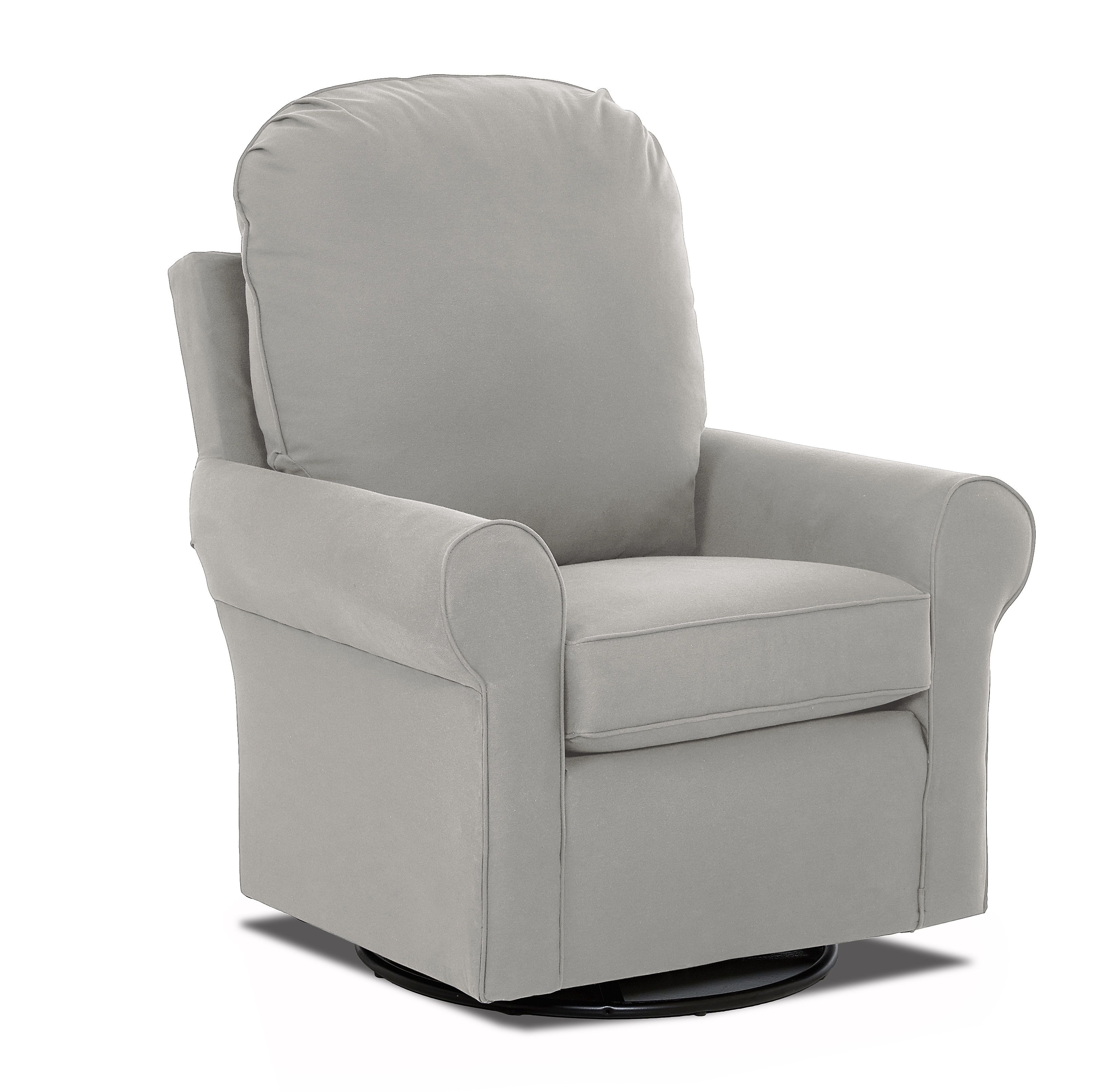 Klaussner Furniture Suffolk Swivel Glider | Wayfair With Bailey Roll Arm Skirted Swivel Gliders (View 10 of 25)