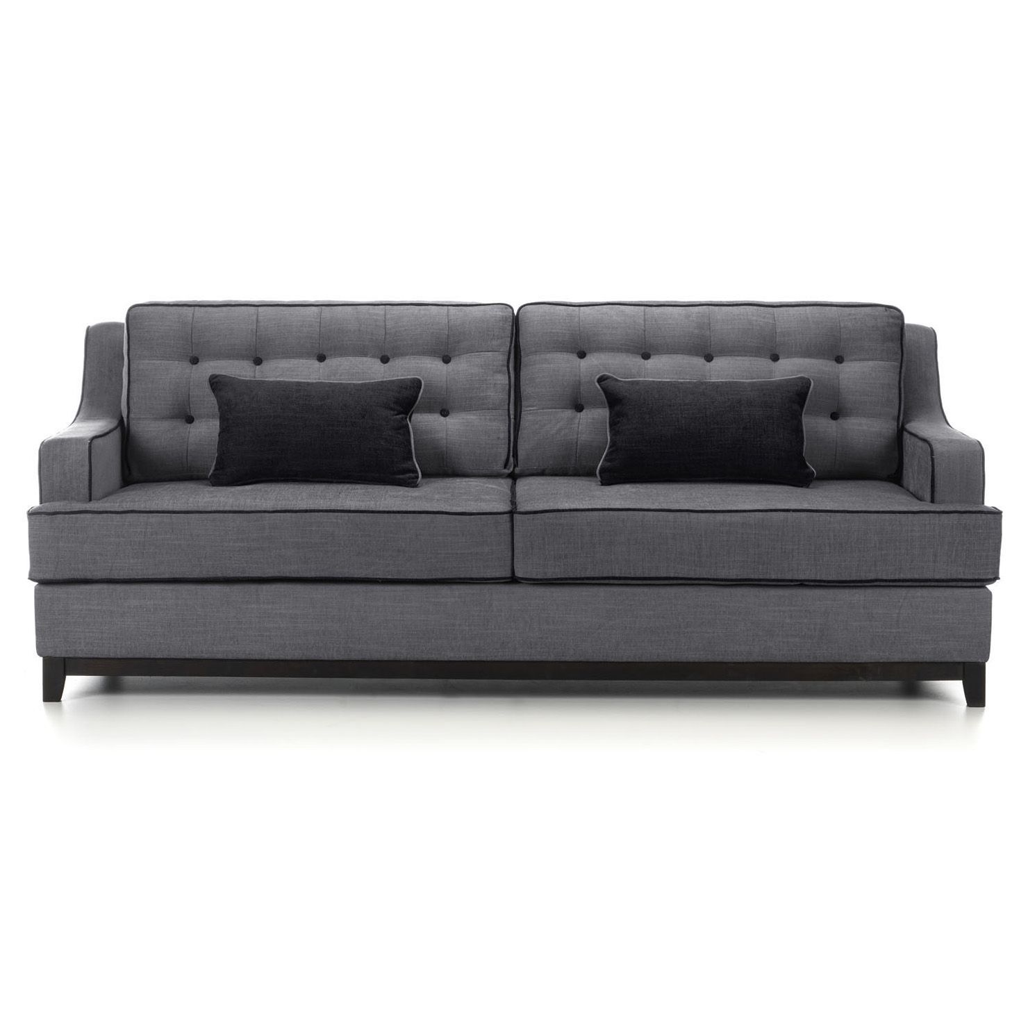 London 3.5 Seater Sofa In Light Grey With Dark Grey Piping With With Regard To London Dark Grey Sofa Chairs (Photo 3 of 25)