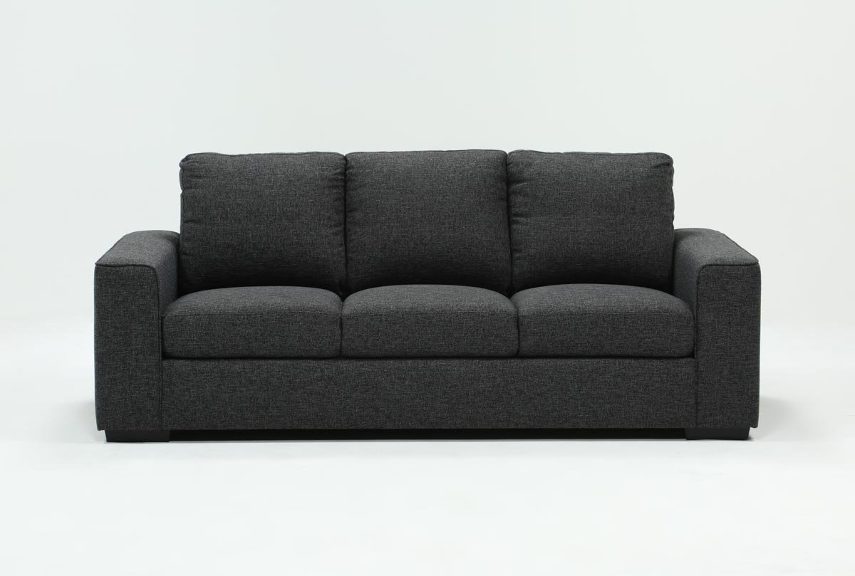 Lucy Dark Grey Sofa | Living Spaces With Regard To Lucy Dark Grey Sofa Chairs (Photo 1 of 25)