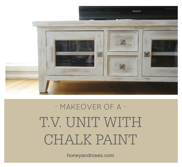 Makeover Of A Tv Unit With Chalk Paint « Honey & Roses In Trendy White Painted Tv Cabinets (Photo 6717 of 7825)