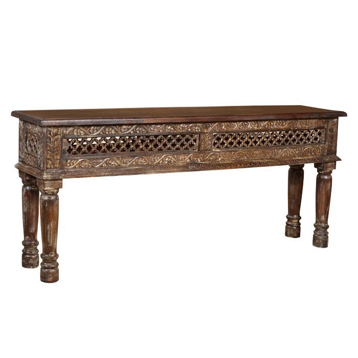 Meva Furniture Traditions Carved Console Table In Mango Wood With Well Known Balboa Carved Console Tables (View 8 of 25)