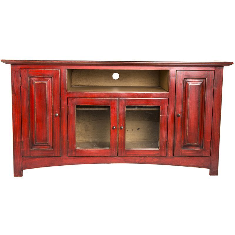 Most Current Rustic Red Tv Stands Inside Shop Lmt Rustic Red Color Wash Tv Stand – Nrs (Photo 7289 of 7825)