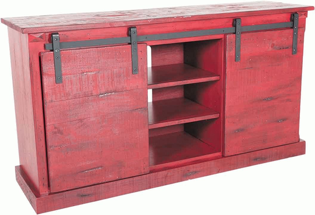 Most Current Rustic Red Tv Stands With Red Barn Door Tv Console, Barn Door Tv Stand, Farm Door Tv Console (Photo 7287 of 7825)
