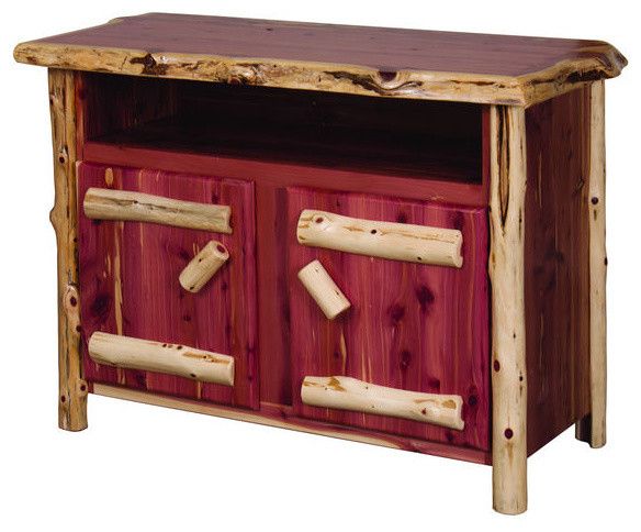 Most Current Rustic Red Tv Stands With Rustic Red Cedar Log Tv Stand – Rustic – Entertainment Centers And (Photo 7293 of 7825)