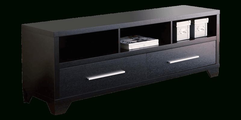 Most Recent Black Tv Cabinets With Drawers Throughout Multi Storage Black Tv Unit With Tapered Legs (View 10 of 25)