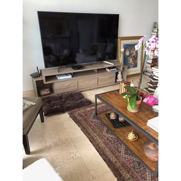 Most Recent Ducar 84 Inch Tv Stands Intended For Shop Porch & Den Hubbard 84 Inch Tiered Tv Stand – On Sale – Free (View 6 of 25)