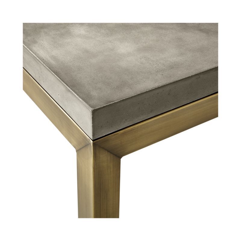 Most Recent Parsons Travertine Top &amp; Brass Base 48x16 Console Tables Pertaining To Parsons Concrete Top/ Brass Base 60x36 Large Rectangular Coffee (Photo 8 of 25)