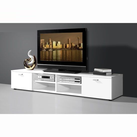 Most Recent White Tv Stands For Flat Screens Intended For Contemporary Tv Stand For Flat Screen In White With Gloss Doors (Photo 7459 of 7825)