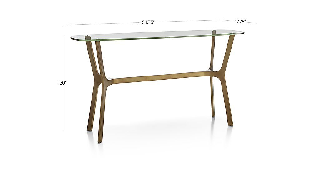 Featured Photo of 25 Best Elke Glass Console Tables with Brass Base