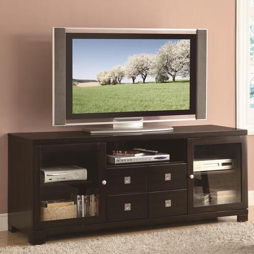 Most Up To Date Mahogany Tv Stands Regarding Coaster Tv Stands Contemporary Dark Mahogany Tv Console (Photo 6937 of 7825)