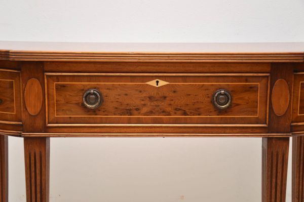 Most Up To Date Orange Inlay Console Tables Intended For Antique Inlaid Yew Wood Console Table (1950 To 1960 United Kingdom (Photo 19 of 25)