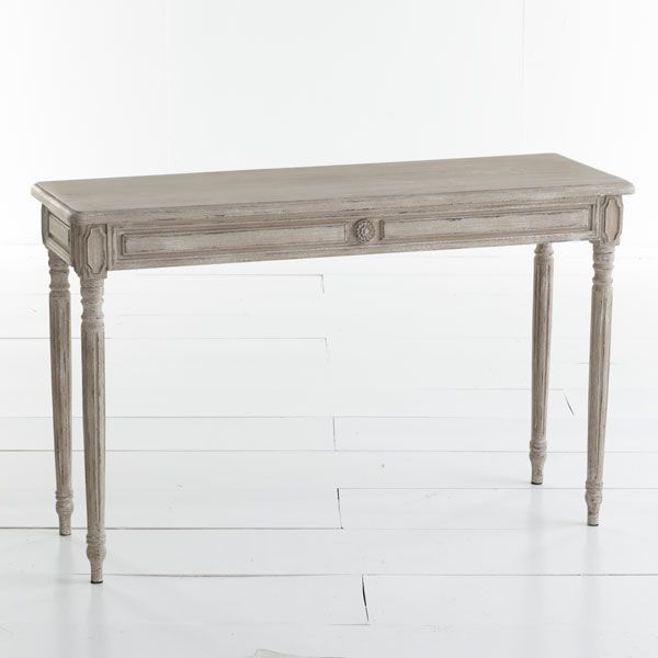 Most Up To Date Parsons Travertine Top &amp; Brass Base 48x16 Console Tables With Antiqued Gustavian Console (Photo 6 of 25)