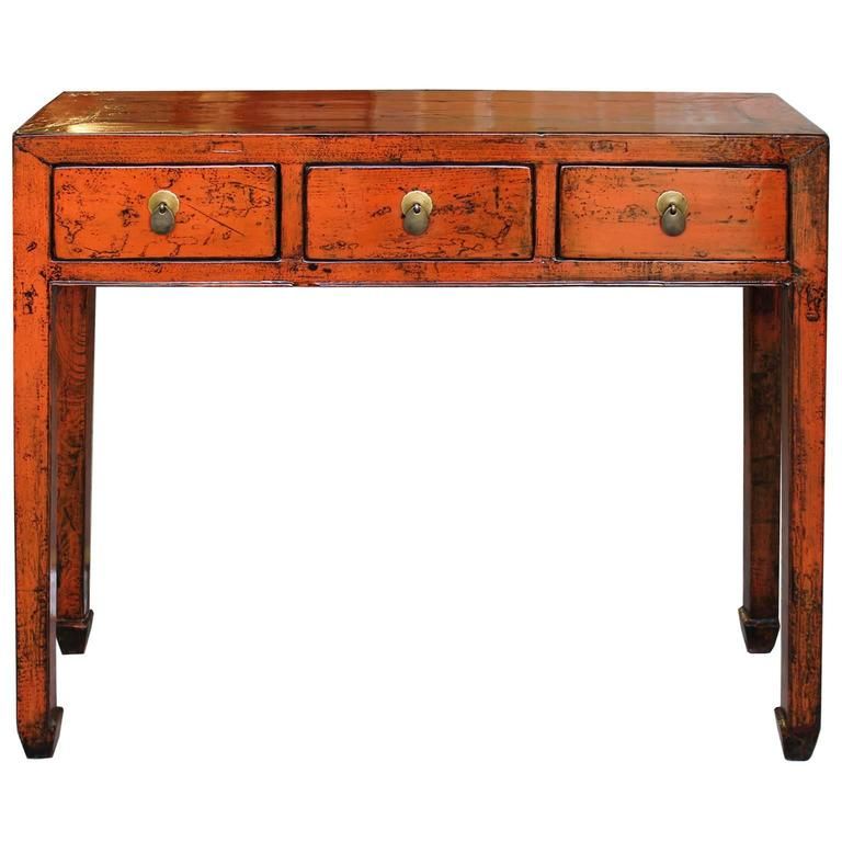 Orange Shandong Console Table At 1stdibs Bone Inlay Console Table Regarding Favorite Orange Inlay Console Tables (Photo 1 of 25)