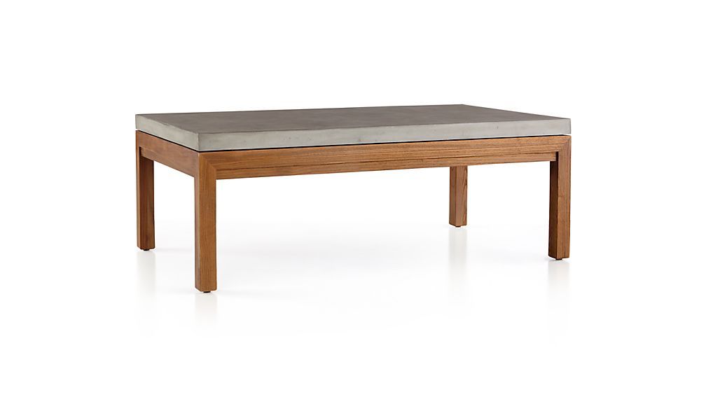 Parsons Concrete Top/ Elm Base 48x28 Small Rectangular Coffee Table Within Current Parsons Concrete Top &amp; Elm Base 48x16 Console Tables (Photo 1 of 25)