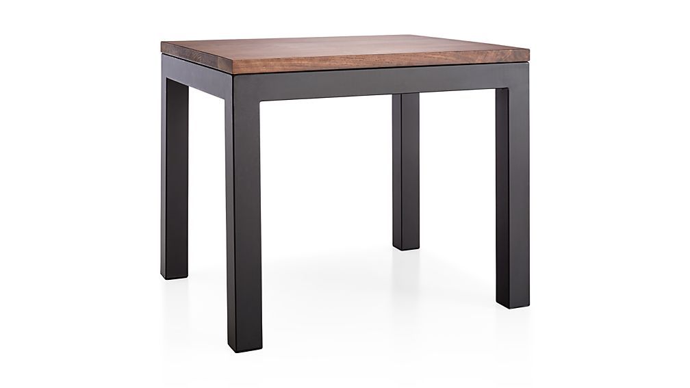 Parsons Walnut Top/ Dark Steel Base 20x24 End Table + Reviews Regarding Preferred Parsons Walnut Top &amp; Elm Base 48x16 Console Tables (View 1 of 25)