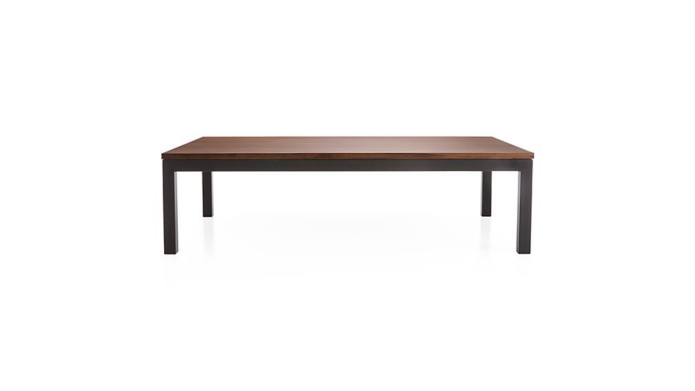 Parsons Walnut Top/ Dark Steel Base 60x36 Large Rectangular Coffee Inside Most Popular Parsons Grey Solid Surface Top &amp; Brass Base 48x16 Console Tables (View 10 of 25)