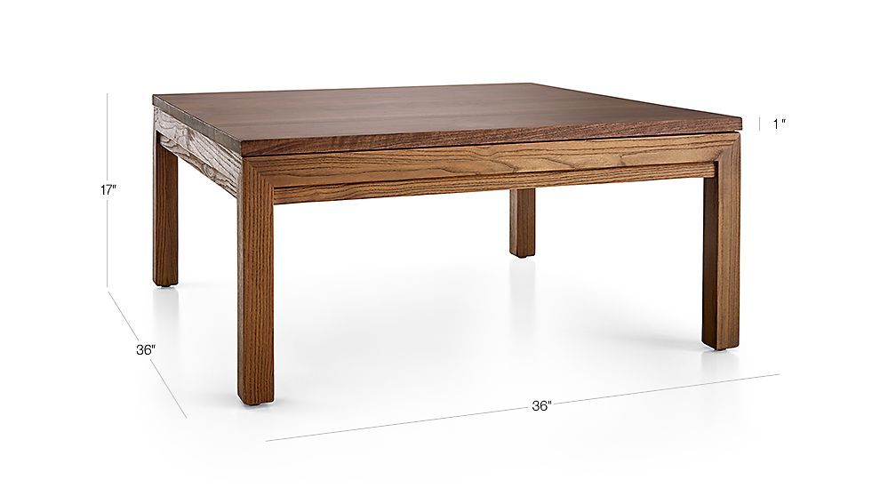 Parsons Walnut Top/ Elm Base 36x36 Square Coffee Table + Reviews In Popular Parsons Walnut Top & Dark Steel Base 48x16 Console Tables (Photo 7559 of 7825)