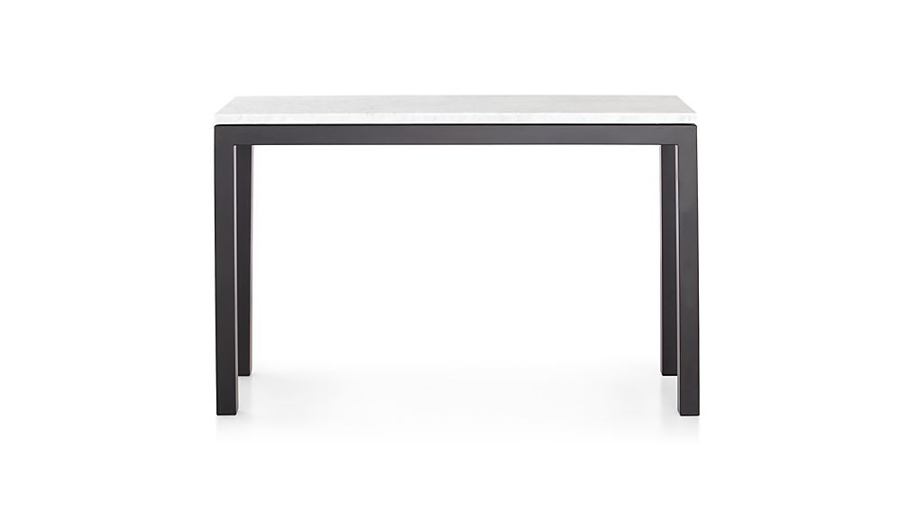 Parsons White Marble Top/ Dark Steel Base 48x16 Console (View 5 of 25)