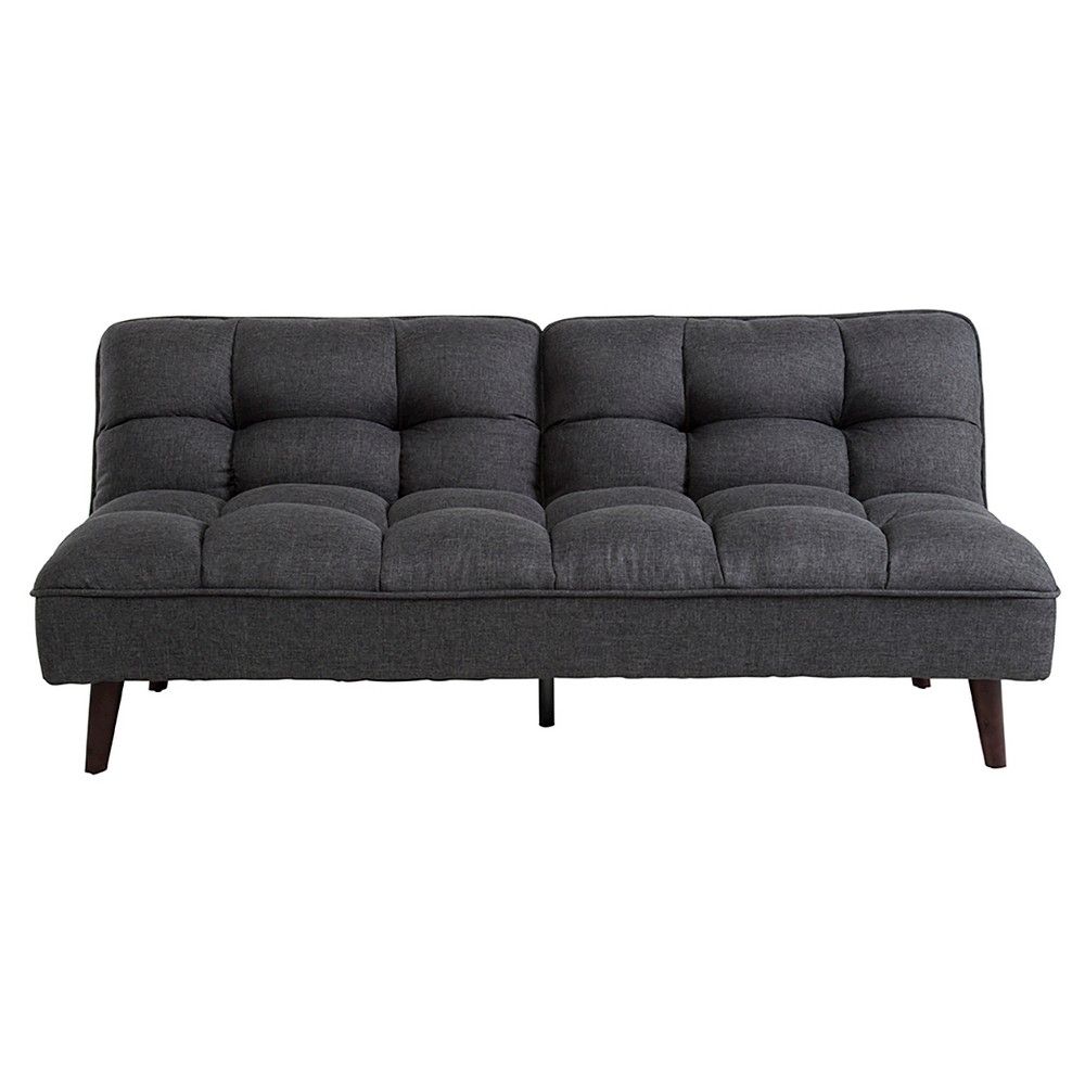 Patterson Premium Linen Futon – Charcoal Grey – Dhp, Black | Products For Patterson Ii Arm Sofa Chairs (Photo 1 of 25)