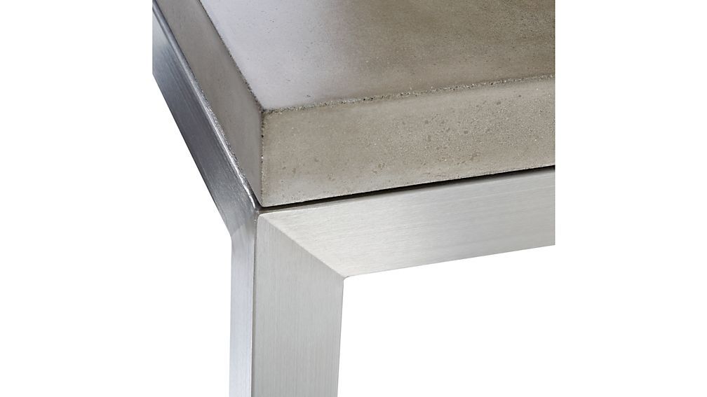 Preferred Parsons Travertine Top & Brass Base 48x16 Console Tables Throughout Parsons Concrete Top/ Stainless Steel Base 60x36 Large Rectangular (Photo 23 of 25)