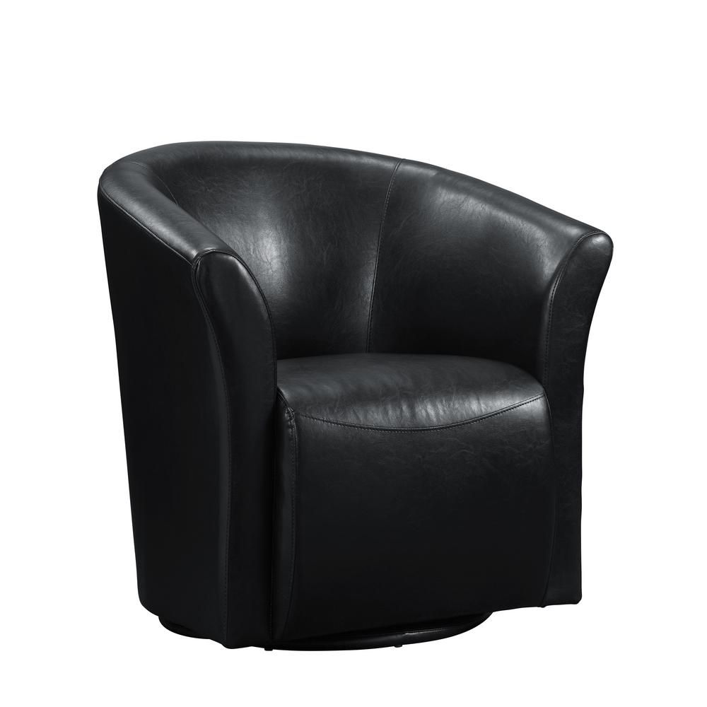 Radford Black Swivel Chair Urt892100swca – The Home Depot Intended For Leather Black Swivel Chairs (Photo 3 of 25)