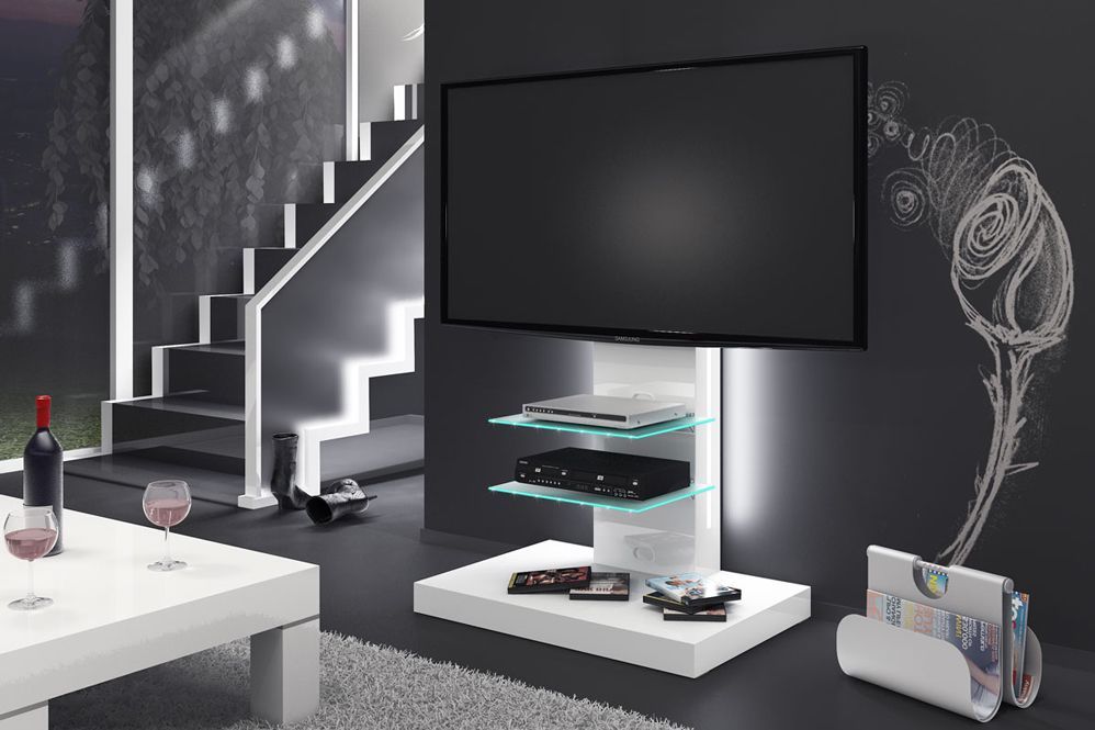 Recent Modern White Gloss Tv Stands With Marino White Tv Stand (Photo 7185 of 7825)