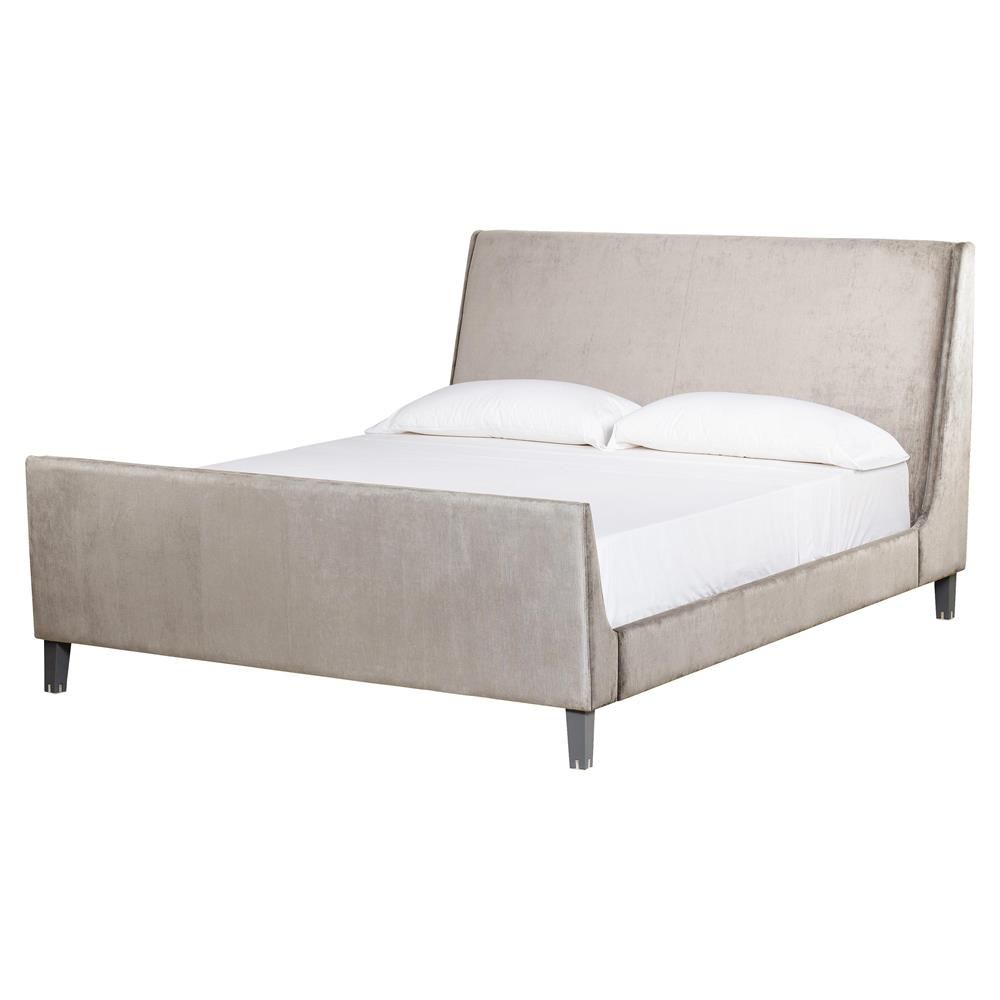 Resource Decor Mansfield Modern Classic Silver Wood Frame Bed – Uk King Regarding Mansfield Beige Linen Sofa Chairs (Photo 22 of 25)