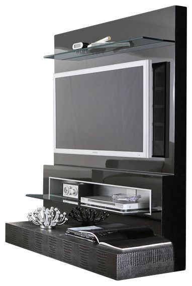 Rossetto Diamond Flat Screen Tv Stand, Black Lacquer – Contemporary For Newest Unique Tv Stands For Flat Screens (Photo 7160 of 7825)
