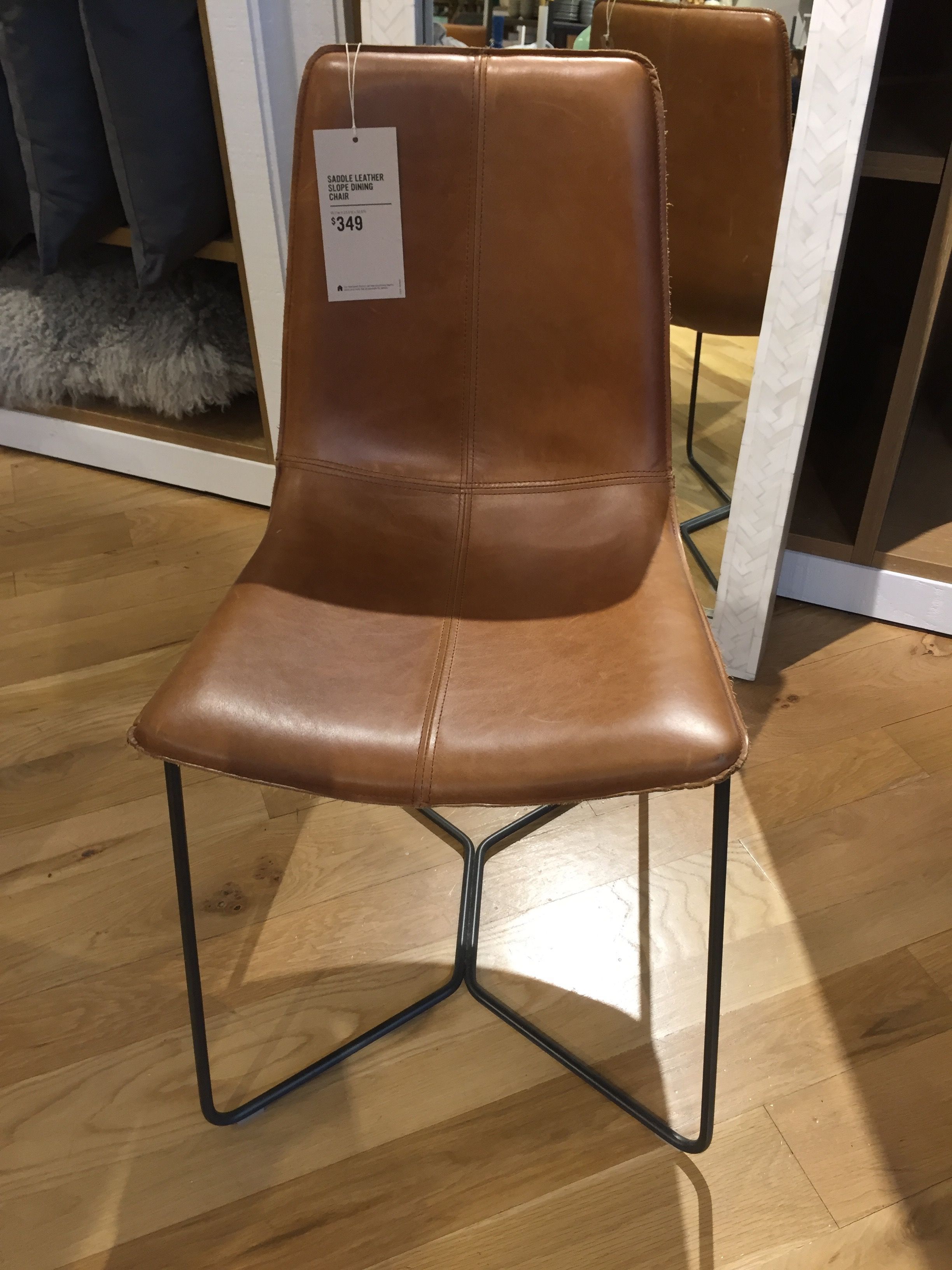 Saddle Leather Slope Dining Chair – West Elm | Furnishings | Chair Inside Elm Sofa Chairs (View 9 of 25)