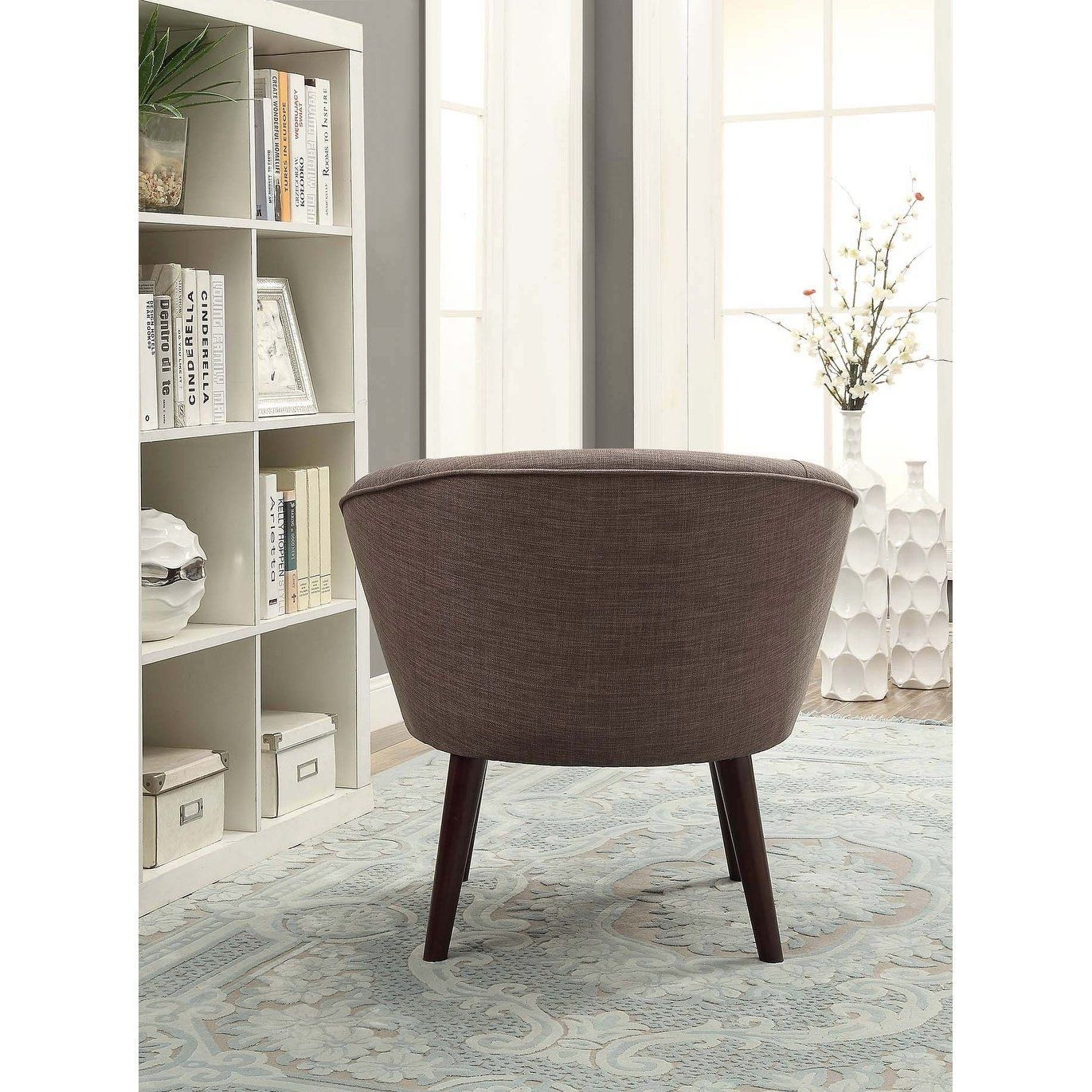 Shop Acme Amari Accent Chair In Stone Gray Linen – Free Shipping Inside Amari Swivel Accent Chairs (View 9 of 25)