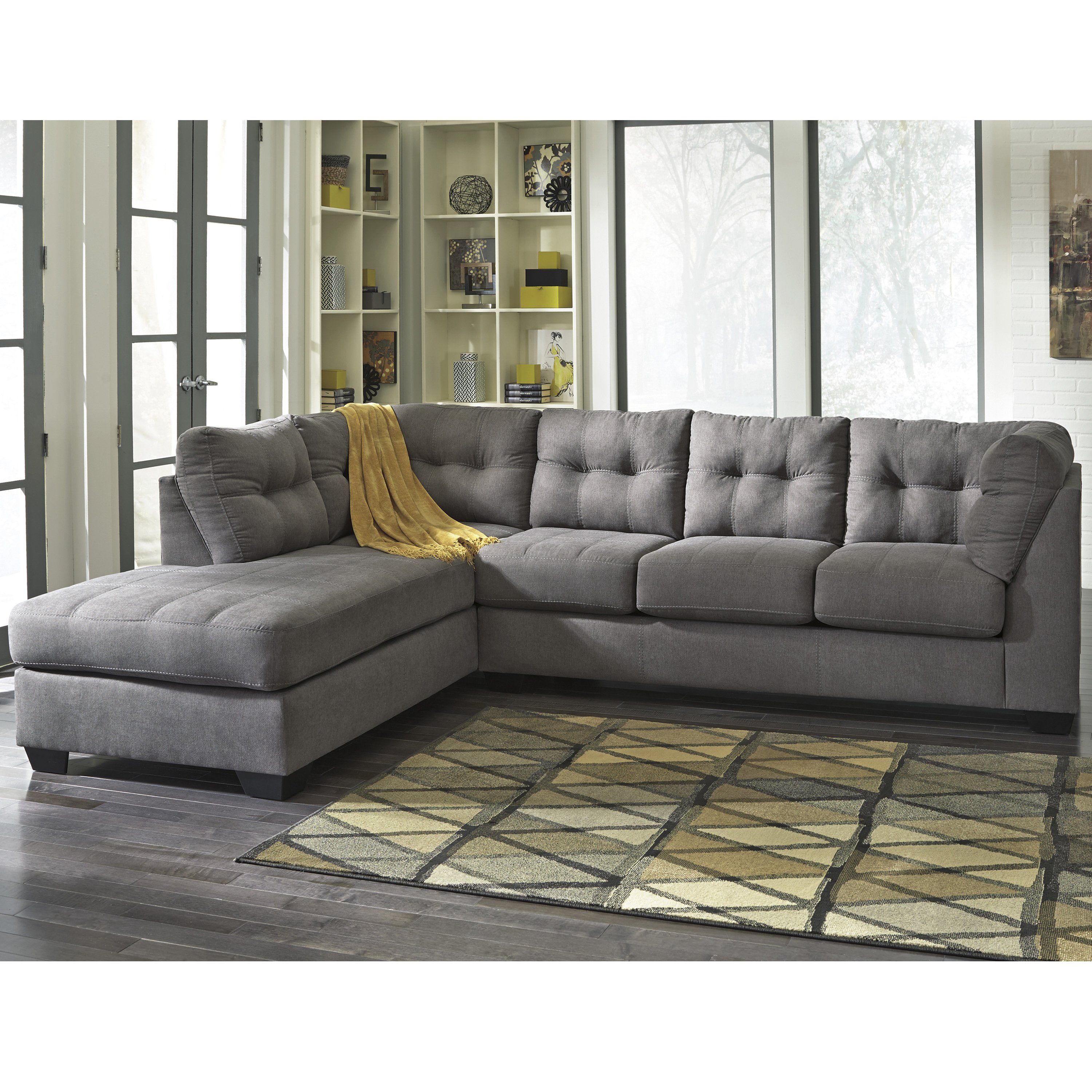 Shop Clay Alder Home Wells Microfiber Sectional With Left Side With Regard To Alder Grande Ii Sofa Chairs (View 11 of 25)