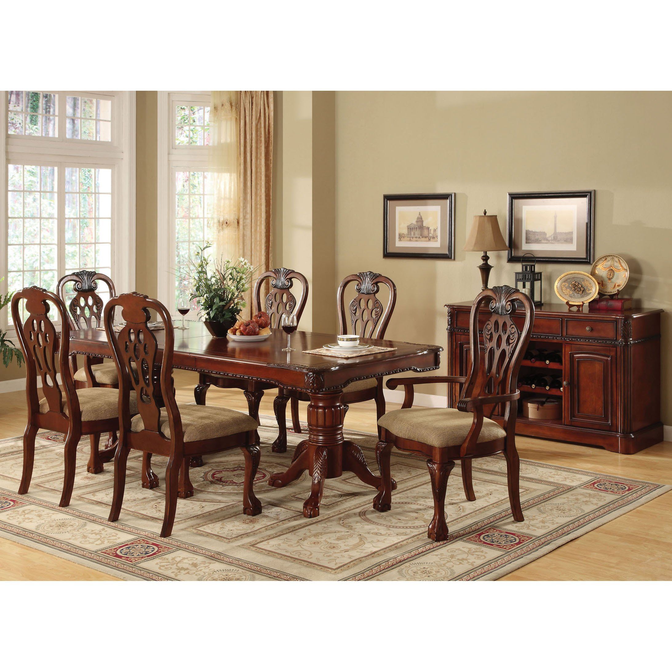 Shop Furniture Of America Harper 7 Piece Formal Cherry Dining Set Throughout Harper Down Oversized Sofa Chairs (Photo 21 of 25)