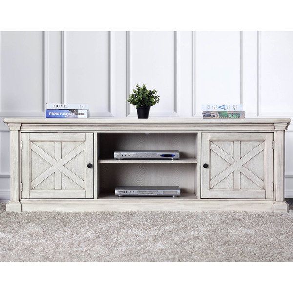 Shop Furniture Of America Lyle Rustic Antique White Tv Stand – Free Inside Most Up To Date Rustic White Tv Stands (Photo 7243 of 7825)