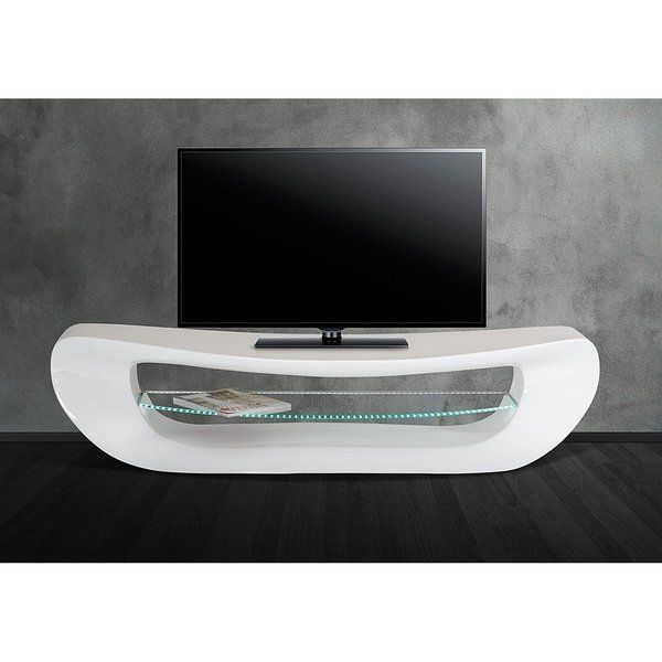 Shop Helena Classic White Tv Stand With Led Lighting – Free Shipping Within Best And Newest White Tv Stands For Flat Screens (Photo 7473 of 7825)
