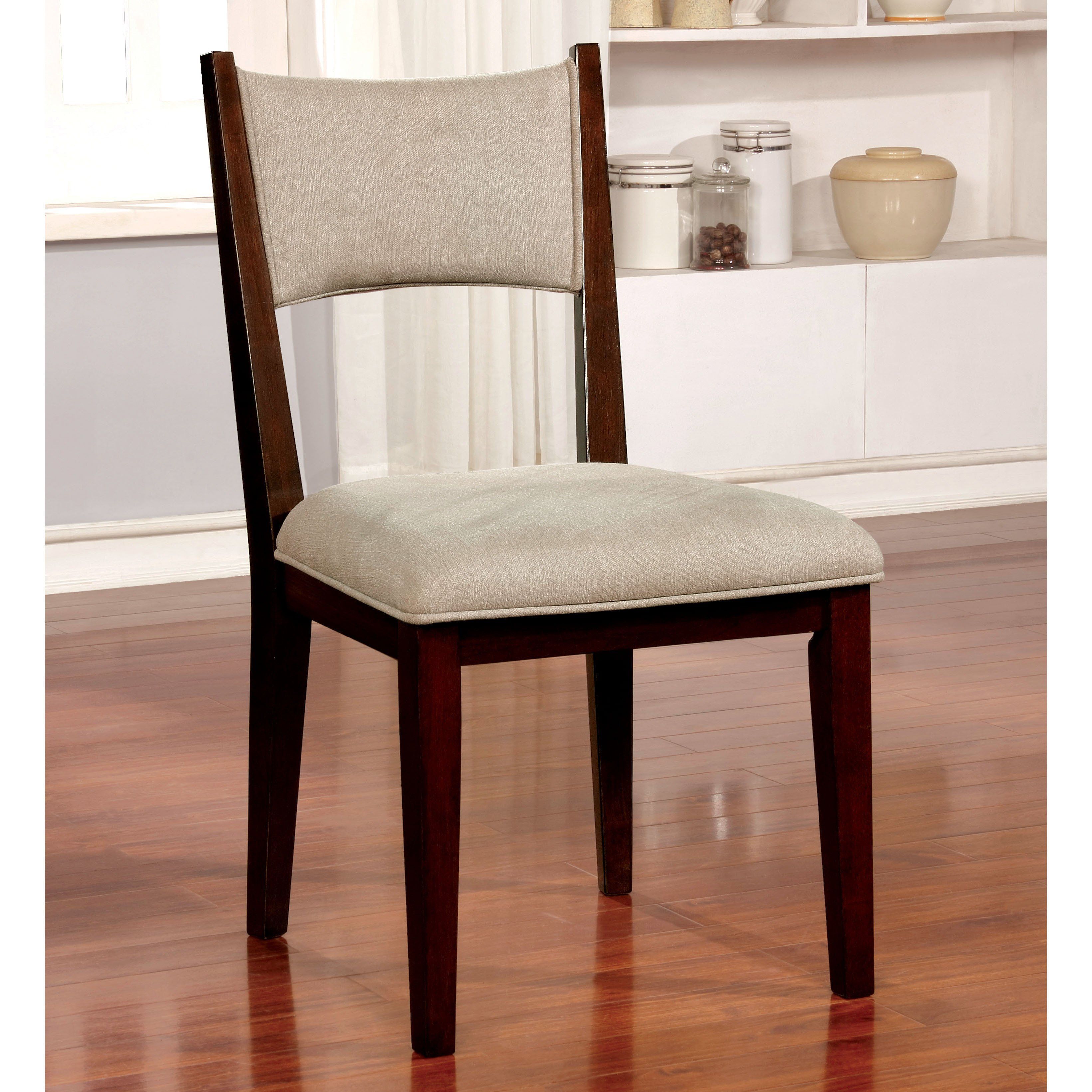 Shop Kiara Mid Century Modern Brown Cherry Wood And Tan Fabric With Regard To Kiara Sofa Chairs (View 25 of 25)