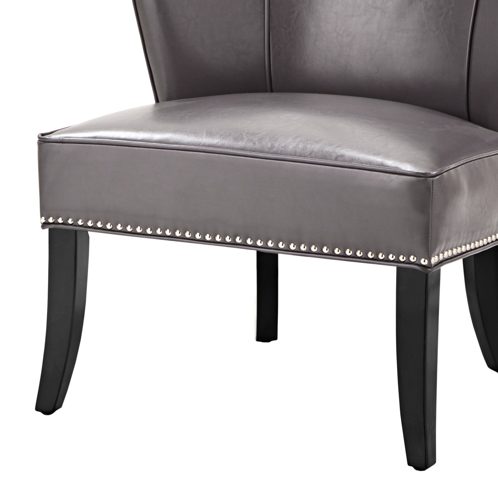 Shop Madison Park Sheldon Concave Back Armless Grey Accent Chair For Sheldon Oversized Sofa Chairs (View 17 of 25)