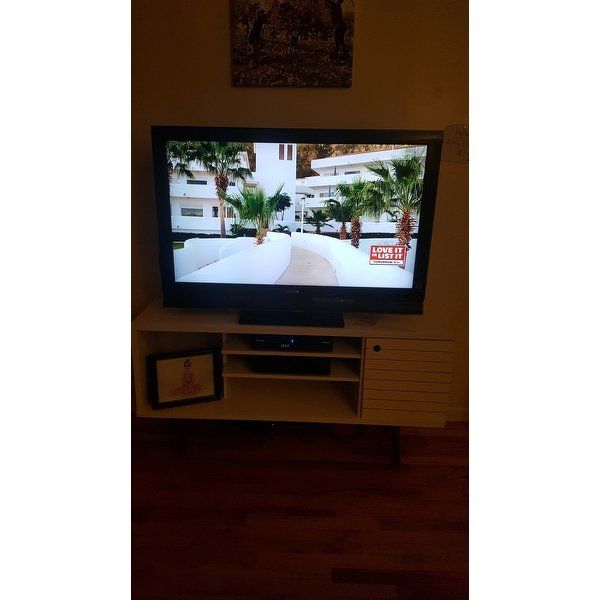 Shop Manhattan Comfort Liberty Solid Wood Leg 5 Shelf Single Door Tv With 2017 Single Shelf Tv Stands (Photo 7320 of 7825)