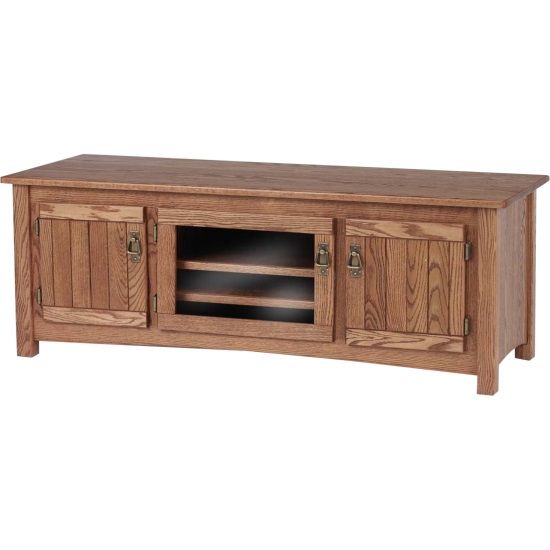 Solid Oak Mission Style Tv Stand W/cabinet  60" – The Oak Furniture Shop Inside 2018 Oak Furniture Tv Stands (Photo 24 of 25)