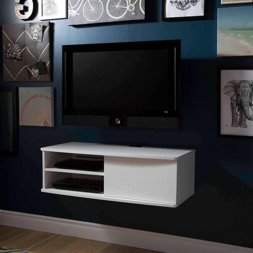 South Shore Agora 38inch Wide Wall Mounted Media Console Pure White Intended For Newest Tv Stands 38 Inches Wide (Photo 6757 of 7825)