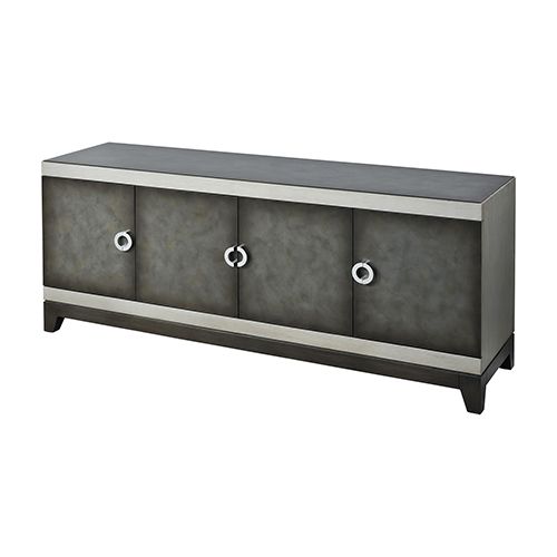 Stein World Aleksey Antique Pewter And Silver Media Console 17047 Intended For Well Liked Jaxon 76 Inch Plasma Console Tables (View 3 of 25)