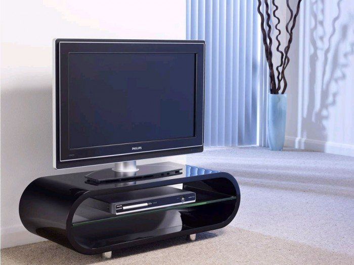 Techlink Ovid Ov95b Gloss Black Tv Stand (406012) Regarding Most Up To Date Shiny Black Tv Stands (Photo 6834 of 7825)