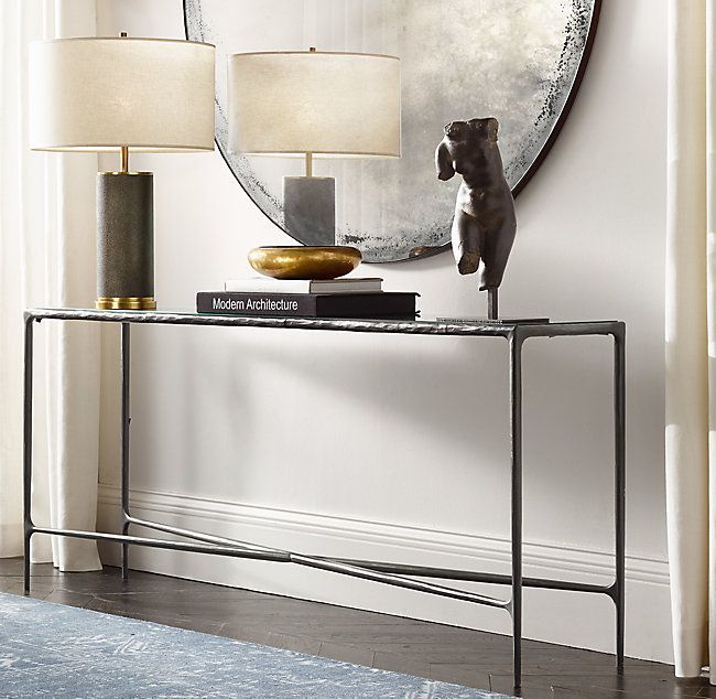 Thaddeus Forged Brass & Glass Rectangular Entry Console (Photo 7573 of 7825)