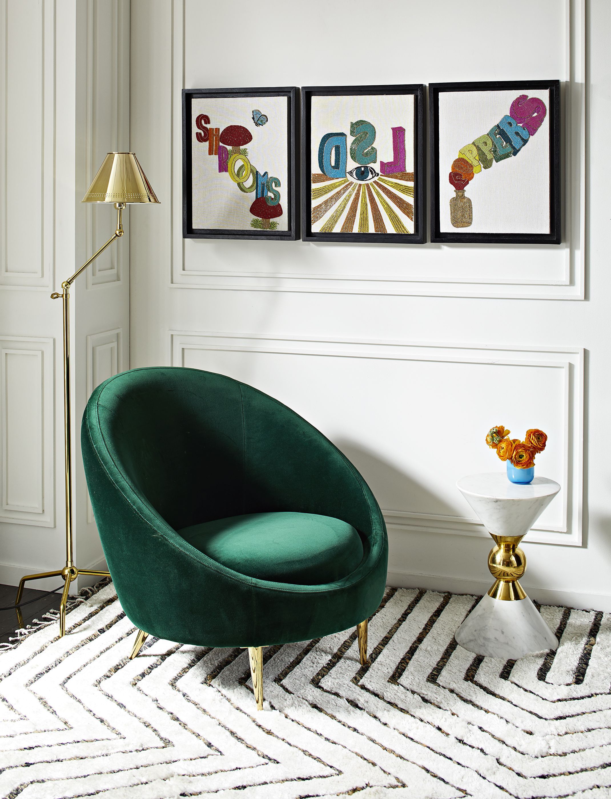 The Jonathan Adler Ether Club Chair In Rialto Emerald (green Velvet Regarding Alder Grande Ii Swivel Chairs (Photo 8 of 25)