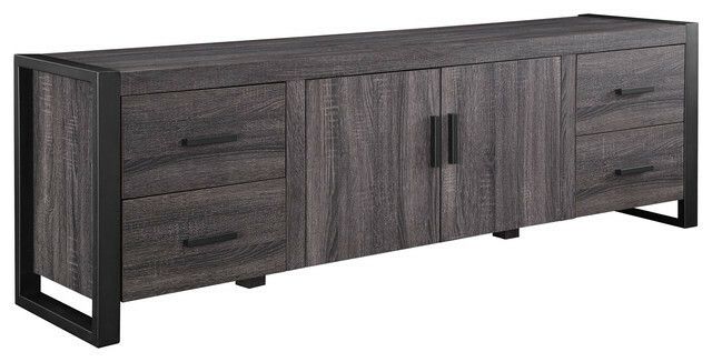 Trendy Sinclair Grey 68 Inch Tv Stands For Incroyable Grey Wood Tv Stand – Homecozy (View 11 of 25)