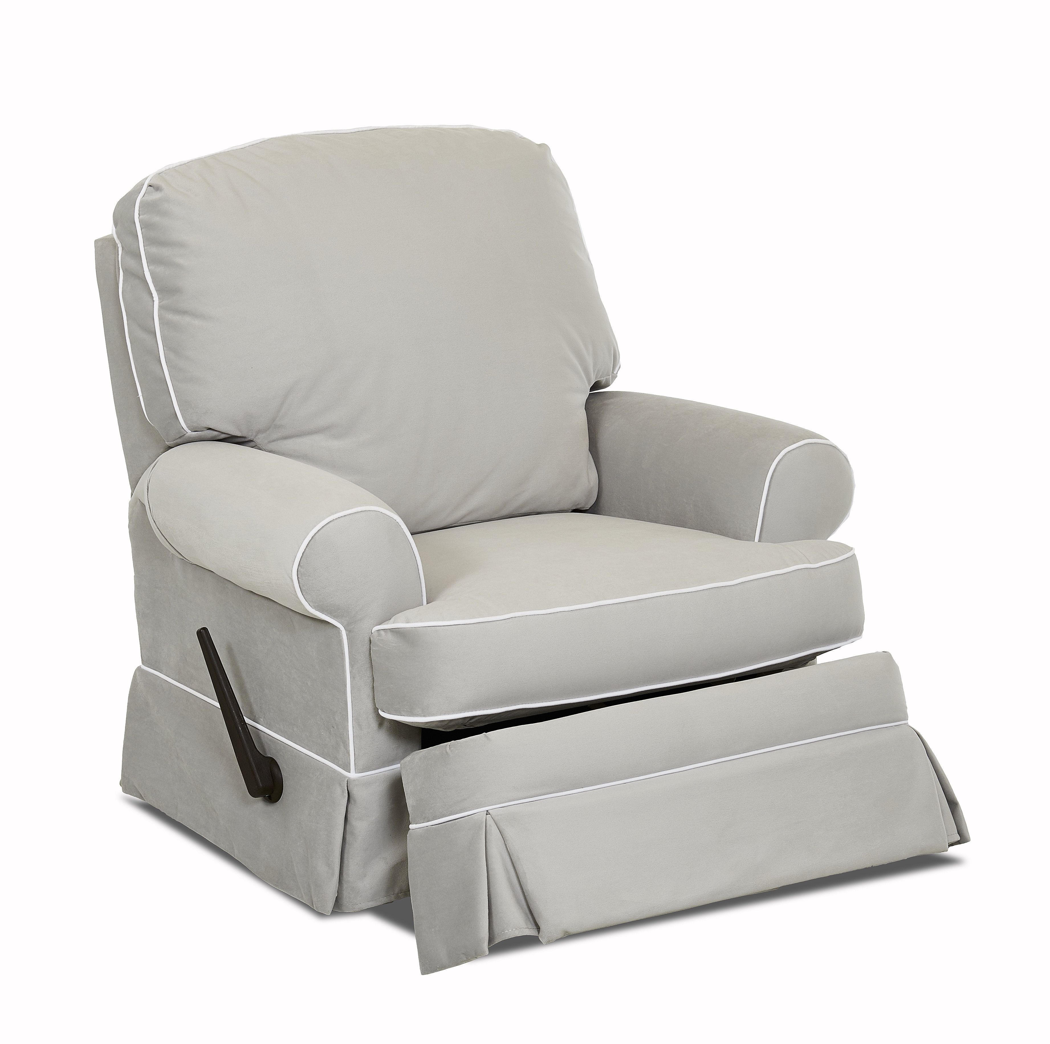 Wayfair Custom Upholstery™ Bingham Swivel Glider Recliner With Regarding Katrina Grey Swivel Glider Chairs (View 1 of 25)